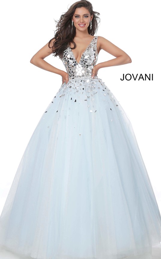 00007 Light Blue Cut Elegant and Beautiful Gown in one